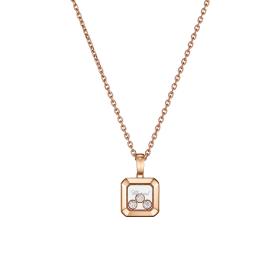 Roségold, Halsschmuck, Chopard Happy Diamonds Icons Anhänger mit Halskette 79A115-5001