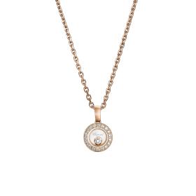 Roségold, Halsschmuck, Chopard Happy Diamonds Icons Anhänger mit Halskette 79A017-5201