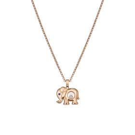 Roségold, Halsschmuck, Chopard Happy Diamonds Elefant Anhänger mit Halskette 79A189-5001