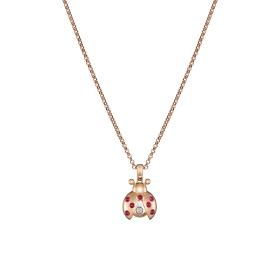 Roségold, Halsschmuck, Chopard Happy Diamonds Marienkäfer Anhänger mit Halskette 79A186-5001