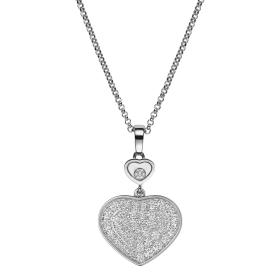 Weißgold, Halsschmuck, Chopard Happy Hearts Kette mit Anhänger 797482-1009