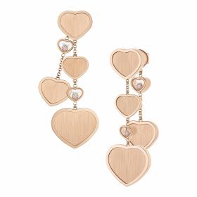 Roségold, Ohrringe, Chopard Happy Hearts Golden Hearts Ohrhänger 83A707-5029