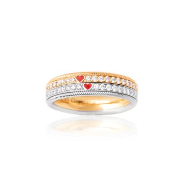 Ringe, Weißgold, Wellendorff Ring ZWEI HERZEN. EINE LIEBE.