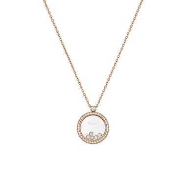 Halsschmuck, Roségold, Chopard Happy Diamonds Icons Anhänger mit Halskette