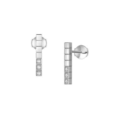 Ohrringe, Weißgold, Chopard Ice Cube Ohrstecker