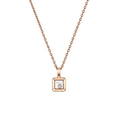 Halsschmuck, Roségold, Chopard Happy Diamonds Icons Anhänger mit Halskette