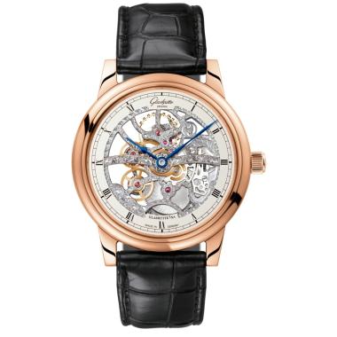 Unisex, Handaufzug, Glashütte Original Senator Handaufzug 
skelettierte Edition