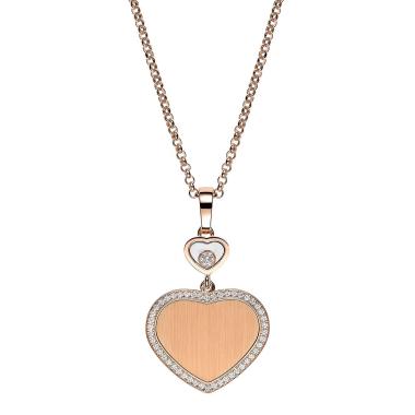 Halsschmuck, Roségold, Chopard Happy Hearts Golden Hearts Anhänger