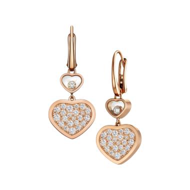 Ohrringe, Roségold, Chopard Happy Hearts Ohrhänger