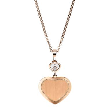 Halsschmuck, Roségold, Chopard Happy Hearts Golden Hearts Anhänger