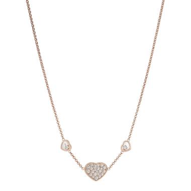 Halsschmuck, Roségold, Chopard Happy Hearts Halskette